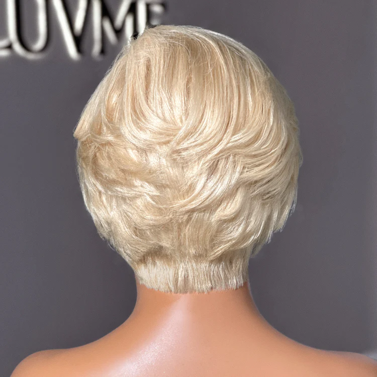 613 Blonde Pixie Cut Wig Glueless Minimalist HD Lace C Part Short Wig 100% Human Hair Pre-Cut Lace - LUVME GLUELESS™ - Image 6