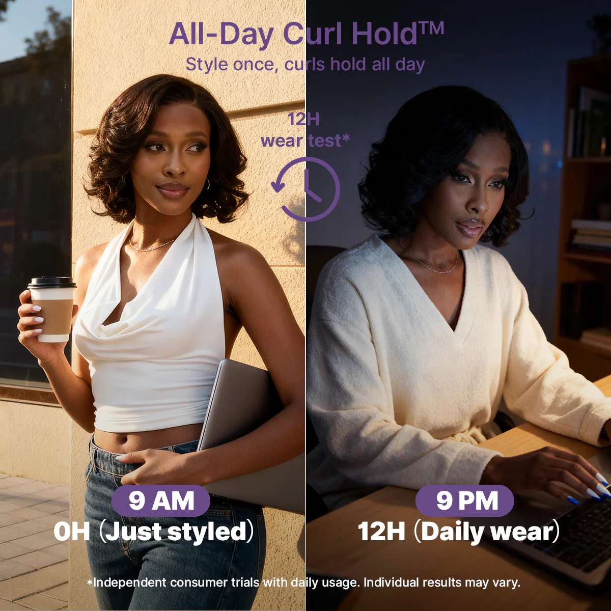 All-Day Curl Hold™ Premier Grade Hair 250% Density Loose Wave SilkShield™ Glueless 13x4 HD Lace Front Wig Pre-Cut Lace Flexi-Fit Drawstring Cap - Image 6