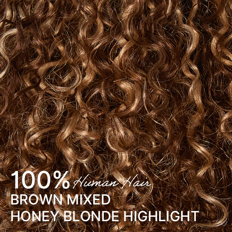 Beginner Friendly Ash Blonde Highlights Water Wave True Scalp Minimalist Lace Glueless Curly Wig with Bangs - Image 8