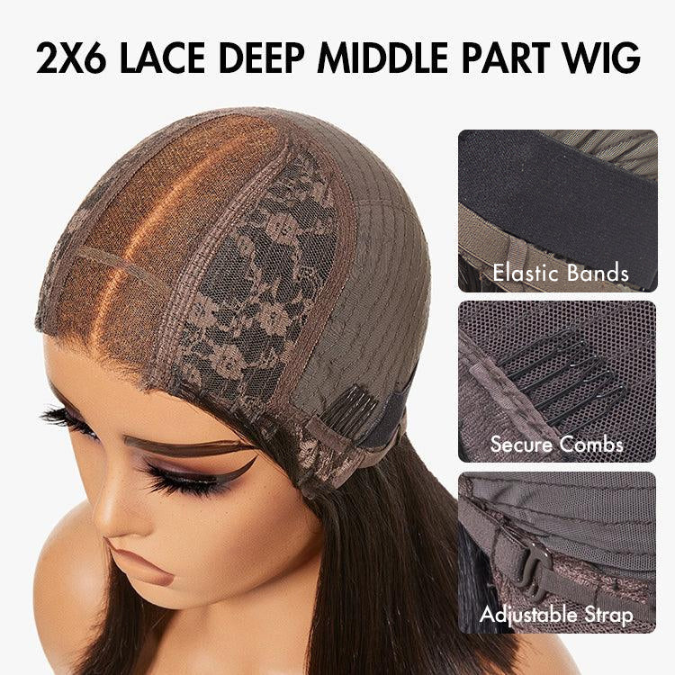 Easily Redyed 613 Blonde Blunt Cut Bob Wig Glueless Deep Middle Part 2x6 HD Lace Wig Pre-Cut Lace - Image 8