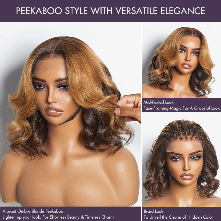 Elegant Peekaboo Ombre Blonde Loose Wave Glueless 5x5 Closure Lace Wig - US Only - Image 4