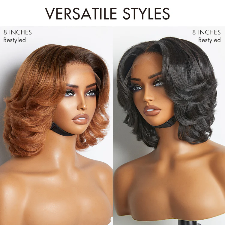Exclusive Sale | 1 SEC INSTALL WIG | Elegant Boss Vibe Short Pixie Cut Natural Black / Ombre Brown Glueless Minimalist HD Lace Wig Pre Cut Lace - Image 8