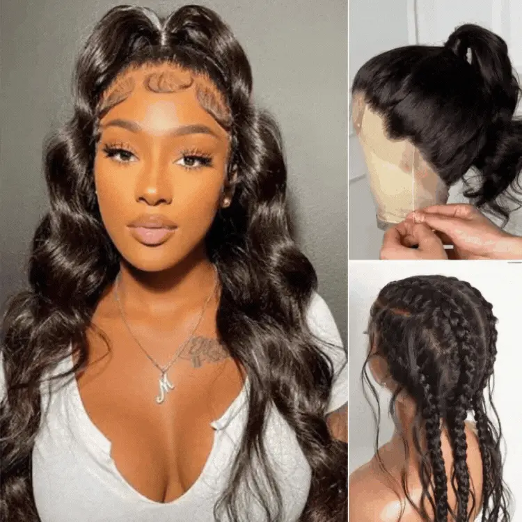 Exclusive Sale | Luvme Hair Full Lace Classy Natural Black Body Wave / Straight Free Parting Half Up Half Down Wig - Image 10