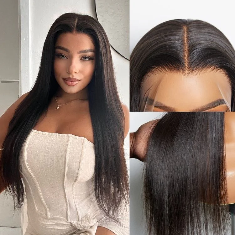 Exclusive Sale | Luvme Hair Full Lace Classy Natural Black Body Wave / Straight Free Parting Half Up Half Down Wig - Image 6