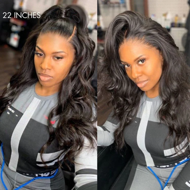 Exclusive Sale | Luvme Hair Full Lace Classy Natural Black Body Wave / Straight Free Parting Half Up Half Down Wig - Image 8