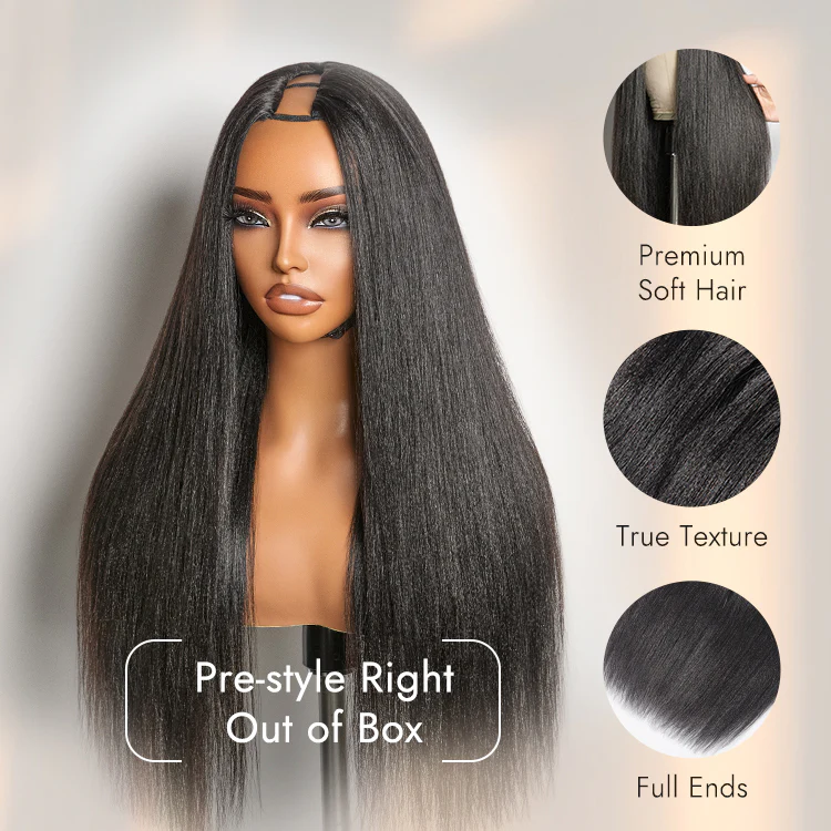 Exclusive Sale | Luvme Too Easy Texture 180% Density Yaki Straight Glueless V Part Flexi-Fit Drawstring Wig Beginner Friendly - Image 5