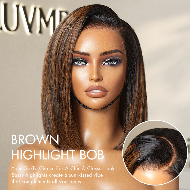 Exclusive Sale | PreMax Super Natural Hairline Silky Blunt Cut Bob Glueless 13x4 Frontal Lace Human Hair Short Wig Pre-Cut Lace - Image 9