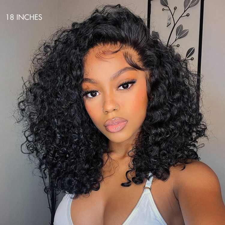 180% Density Face-Framing Trendy Curly Wig Glueless Ear-to-ear Wide T Lace Front Wig Human Hair Pre-Cut Lace - Image 3