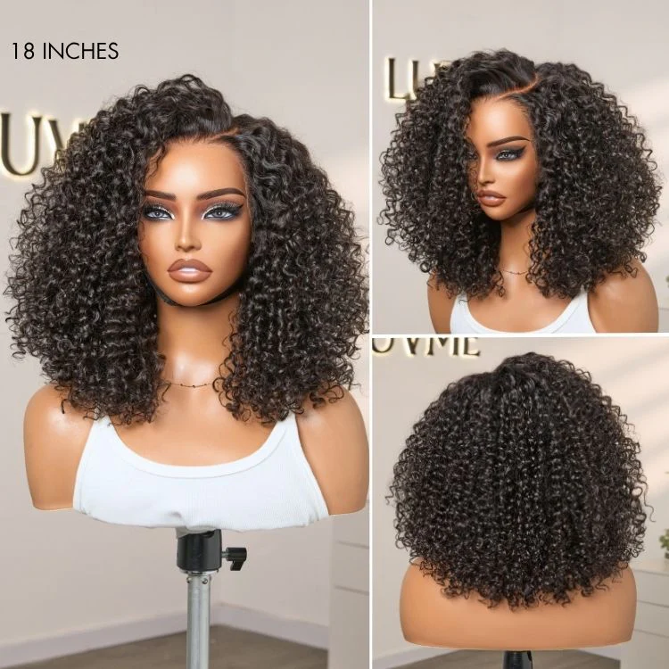 180% Density Face-Framing Trendy Curly Wig Glueless Ear-to-ear Wide T Lace Front Wig Human Hair Pre-Cut Lace - Image 4