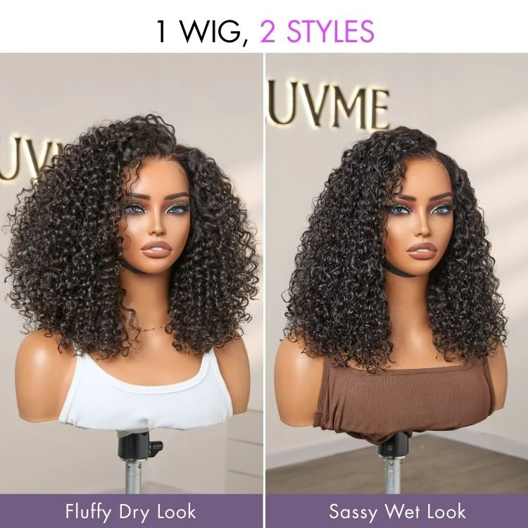 180% Density Face-Framing Trendy Curly Wig Glueless Ear-to-ear Wide T Lace Front Wig Human Hair Pre-Cut Lace - Image 5