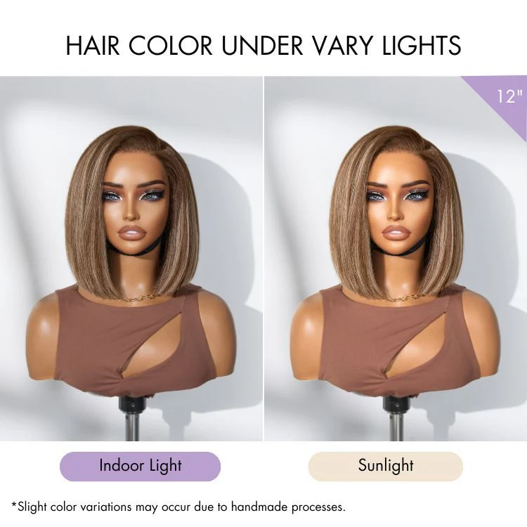 Luvme All-Day Comfort™ Wig Highlight Blunt Cut Bob Glueless Minimalist HD Lace Wig Pre-Cut Lace - Image 6