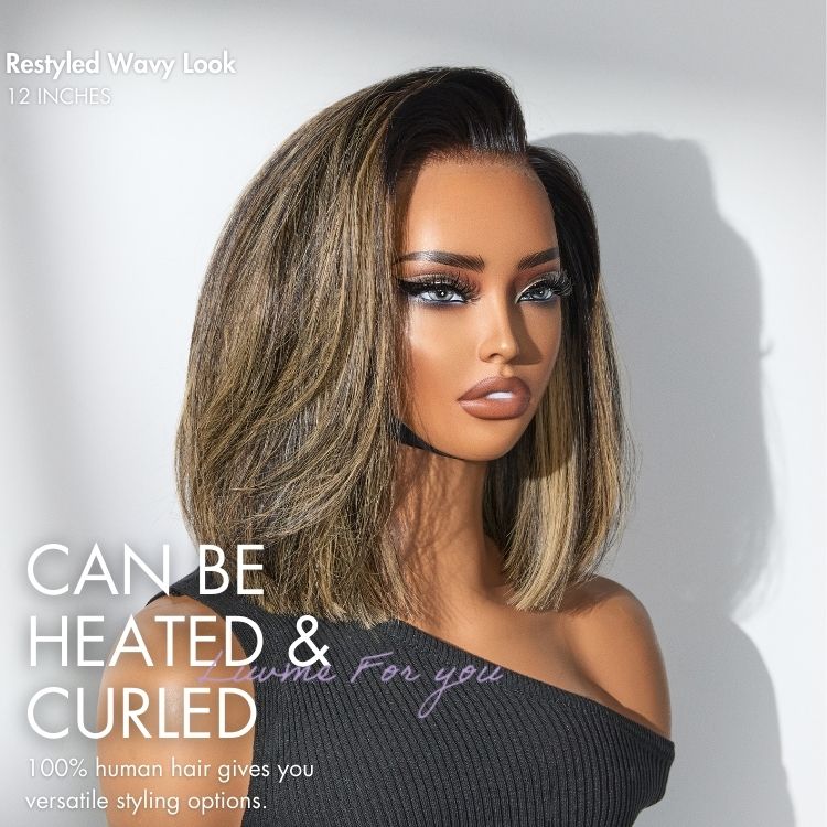 Luvme All-Day Comfort™ Wig Blonde Highlight Blunt Cut Bob Glueless Minimalist HD Lace Short Bob Wig Pre-Cut Lace - Image 5