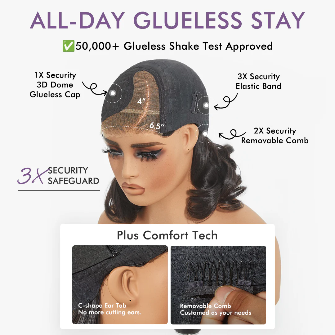 Luvme All-Day Comfort™ Wig Brown Highlight Deep Wave Glueless Minimalist HD Lace Curly Wig Pre-Cut Lace - Image 3