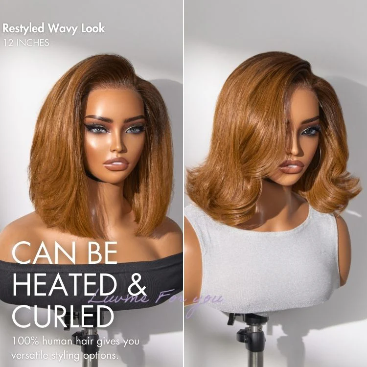 Luvme All-Day Comfort™ Wig Ombre Ginger Blunt Cut Bob Glueless Minimalist HD Lace Wig Pre-Cut Lace - Image 5