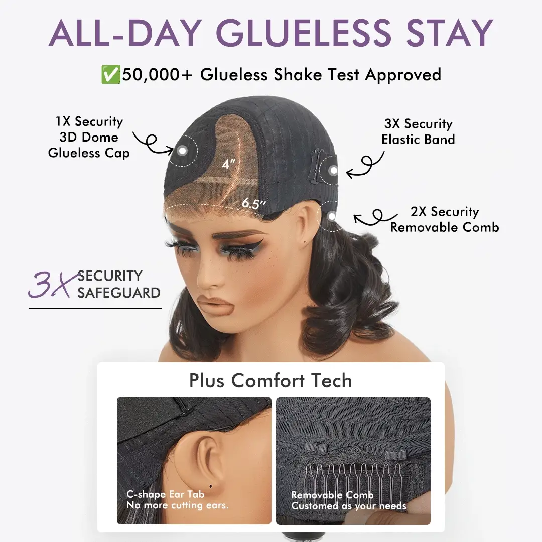 Luvme All-Day Comfort™ Wig Ombre Ginger Blunt Cut Bob Glueless Minimalist HD Lace Wig Pre-Cut Lace - Image 8