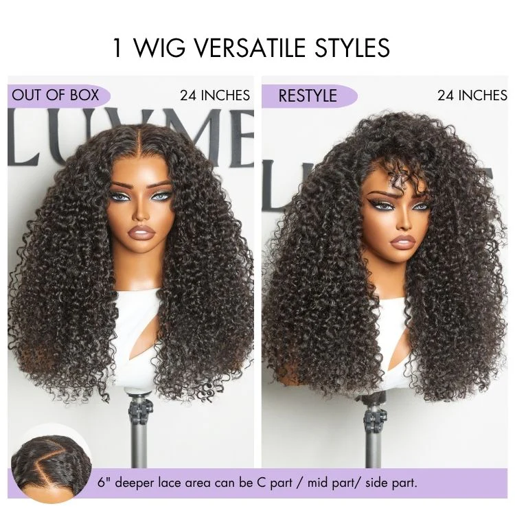 Luvme All-Day Comfort™ Wig 180% Density Voluminous & Bouncy Messy Burmese Curly Glueless 7x6 Closure HD Lace Human Hair Wig Pre-Cut Lace - Image 8