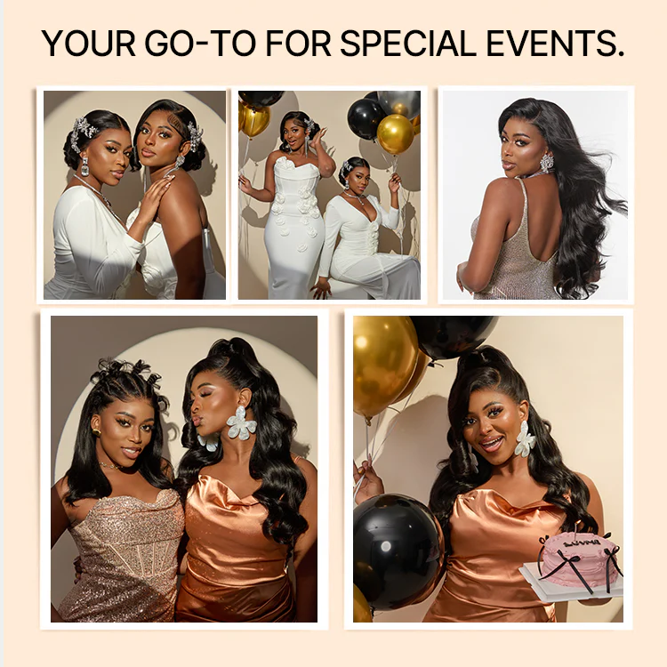 NatureMAX 200% Density Deep Wave Glueless 13x6 HD Lace Front Wig Human Hair Pre-Cut Lace Flexi-Fit Drawstring Cap - Image 8