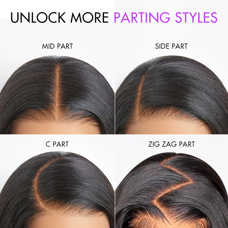 New Customers Only | 1 SEC INSTALL WIG | Gorgeous Natural Black Loose Wave 5x5 Closure Lace Glueless Short Wig 100% Human Hair | Large & Small Cap Size - Image 8