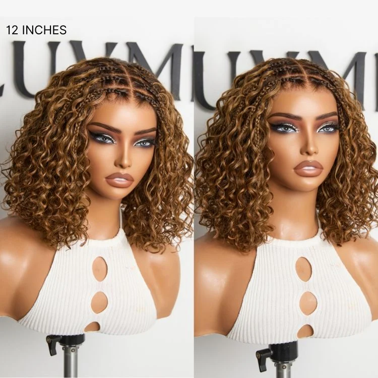 New Customers Only | Boho Braids Deep Curly Glueless 5x5 Closure Lace with Braided Top Human Hair Wig Pre-Cut Lace - Image 6