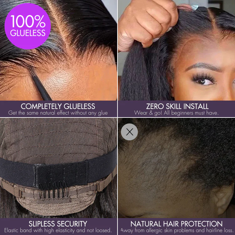 New Customers Only | Lightweight Sun-kissed Vibe Blonde Short Cut Water Wave Glueless Minimalist Lace Curly Wig with Bangs - Image 7