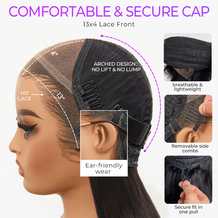 New Customers Only | PreMax Wigs | Super Natural Hairline Silky Blunt Cut Bob Glueless 13x4 Frontal Lace Human Hair Short Wig Pre-Cut Lace - Image 18