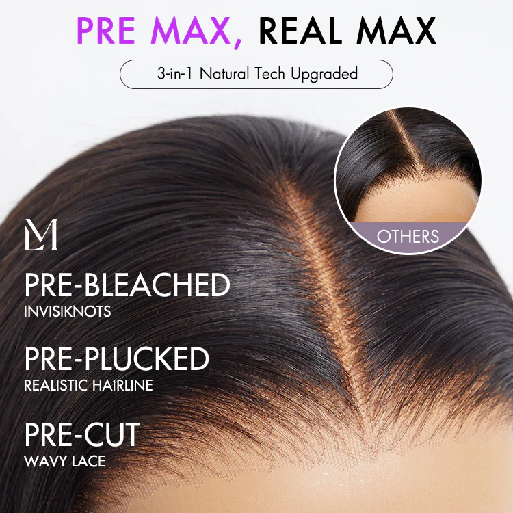 New Customers Only | PreMax Wigs | Super Natural Hairline Silky Straight Glueless 13x4 Frontal Lace Wig Human Hair Pre-Cut Lace - Image 3
