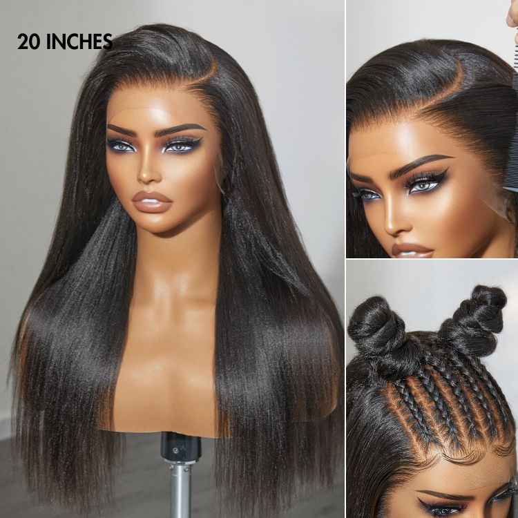 PreMax Wigs - Nature Max Yaki Straight Ear-to-ear 13x6 Frontal HD Lace Glueless Wig 100% Human Hair - Image 5