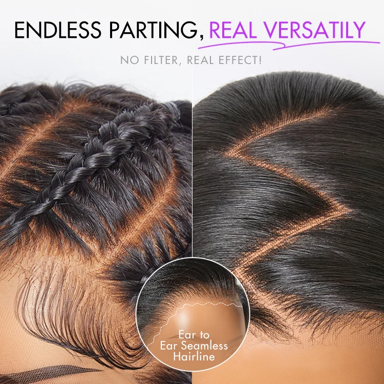 Retro 90s Flip Ends Bob Cut Wig Glueless 13x4 Frontal Lace Human Hair Wig - Image 9