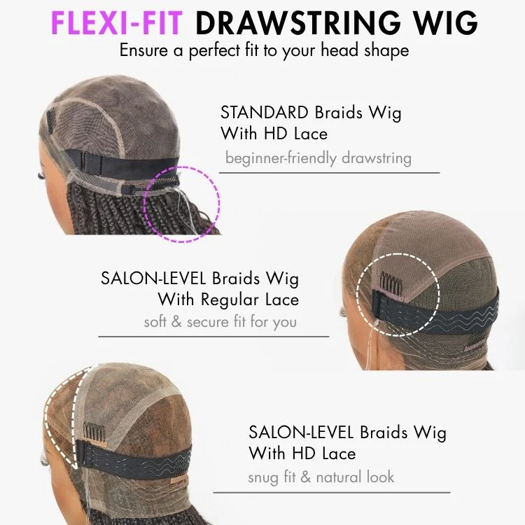 Special Offer | Flexi-Fit Invisi Drawstring Cap Full Lace Knotless Boho Curls Braided Long Wig Super Natural Scalp - Image 13