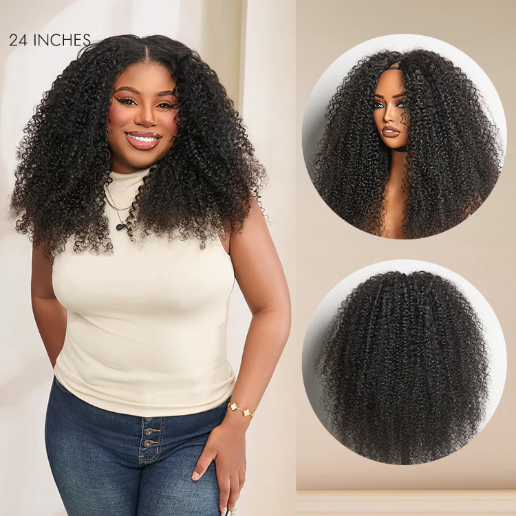 Tiktok Exclusive Deal | Luvme Too Easy Texture™ Wig 180% Density  Kinky Curly / Yaki Straight Glueless V Part Flexi-Fit Drawstring Wig - Image 12