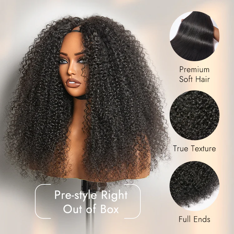 Tiktok Exclusive Deal | Luvme Too Easy Texture™ Wig 180% Density  Kinky Curly / Yaki Straight Glueless V Part Flexi-Fit Drawstring Wig - Image 7