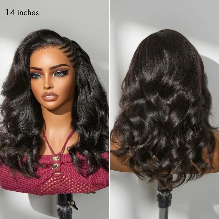 Tiktok Exclusive Deal | Readitress Side Braided Yaki Body Wave Glueless Ear-to-ear 13x6 Frontal HD Lace Wig Human Hair Flexi-Fit Drawstring Cap - Image 6